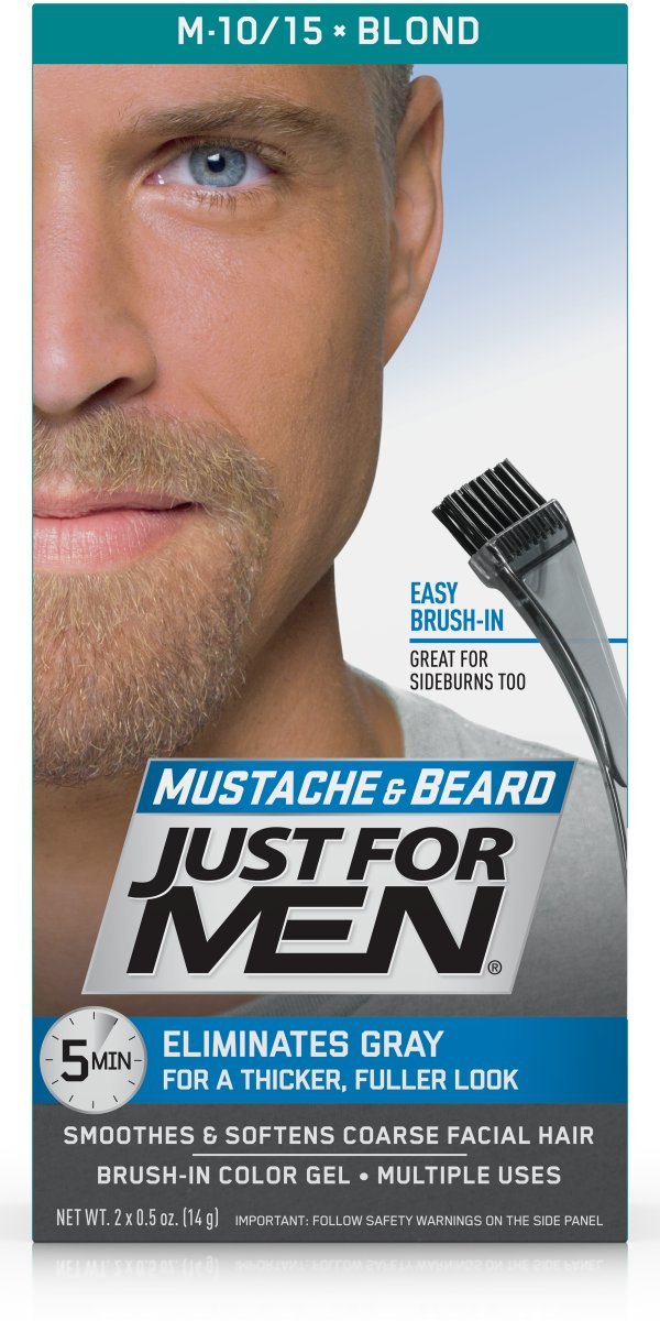 Dim Gray Just For Men Mustache And Beard Brush-In Color Gel, Blond