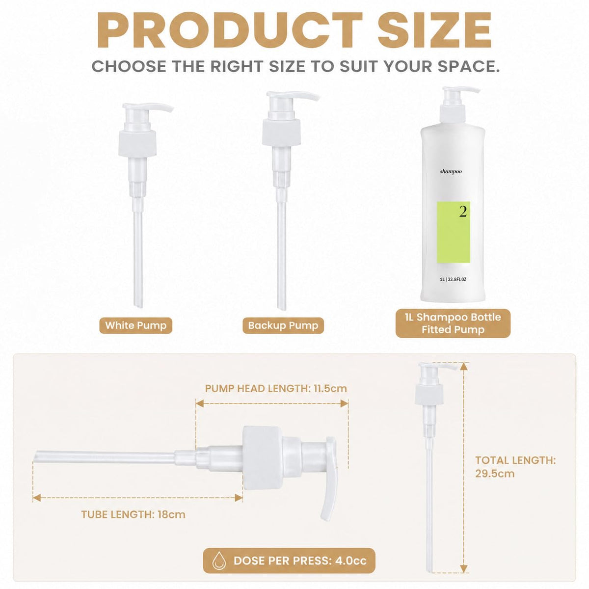 White Smoke 2 Pack Pump for Nioxin Shampoo Conditioner 33.8 oz Bottle, Liter Pump Dispenser for Nioxin System 1-4 Bottles,Liter Shampoo Pump for Nioxin System 2