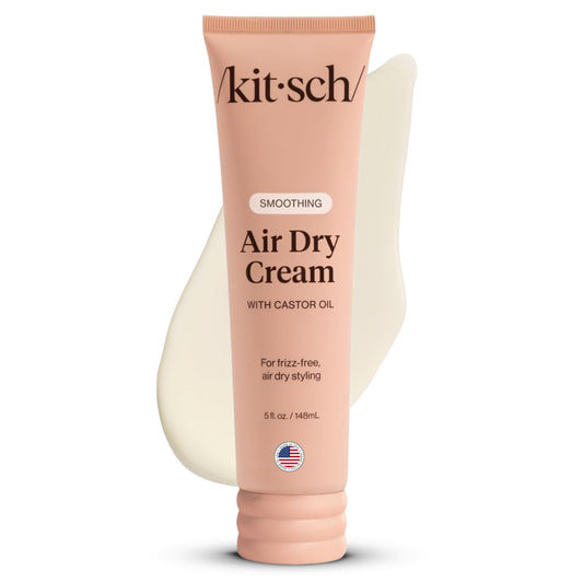 White Smoke Kitsch Smoothing Air Dry Cream for Hair – Frizz Control Hair Care Product with Castor Oil & Coconut Oil – Weightless Styling Cream - Enhances Natural Texture Appearance | Ideal Gifts for Women – 5 oz