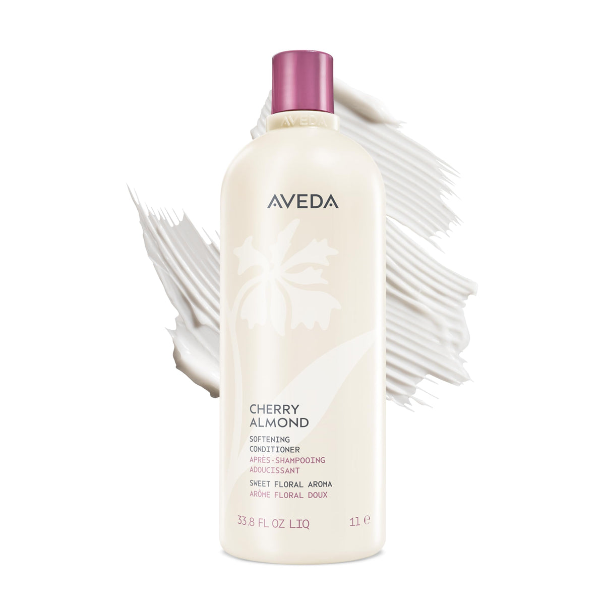 White Smoke AVEDA Cherry Almond Softening Conditioner | for Normal to Dry Hair | 98% Naturally Derived* | with Coconut Oil & Shea Butter | Silicone Free | Iconic Aroma of Tonka, Orange, Ylang Ylang, 33.8 Fl Oz