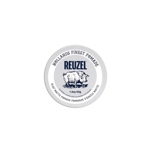 White Smoke REUZEL Clay Matte Pomade, Medium All Day Hold, Water Soluble Styling, Matte Finish and Flake Free, Easy To Wash Out, For All Hair Types