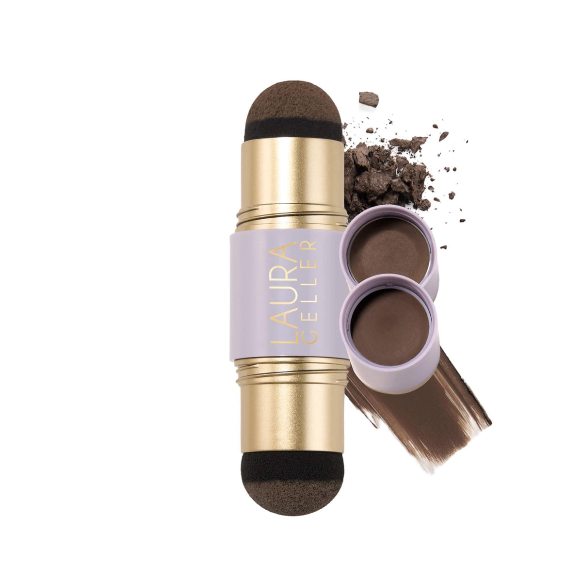 White Smoke LAURA GELLER Root Touch-Up Hair & Brows, Root Cover, Medium Brown