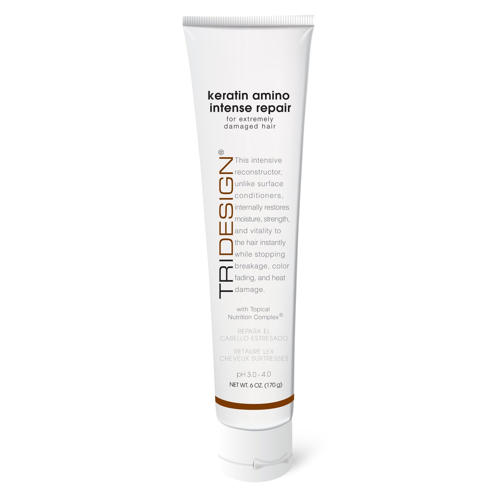 White Smoke TRIDESIGN Keratin Amino Intense Repair - Keratin Hair Treatment with Coconut Oil, Amino Acids, & Hydrolyzed Keratin Protein - Moisturizing Hair Mask for Damaged Hair & Deep Conditioning - 6 oz