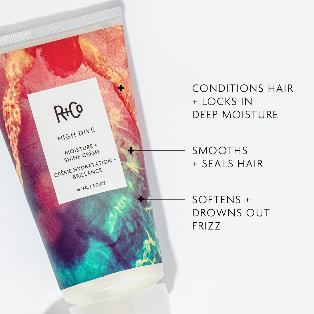 White Smoke R+Co HIGH DIVE Moisture + Shine Crème