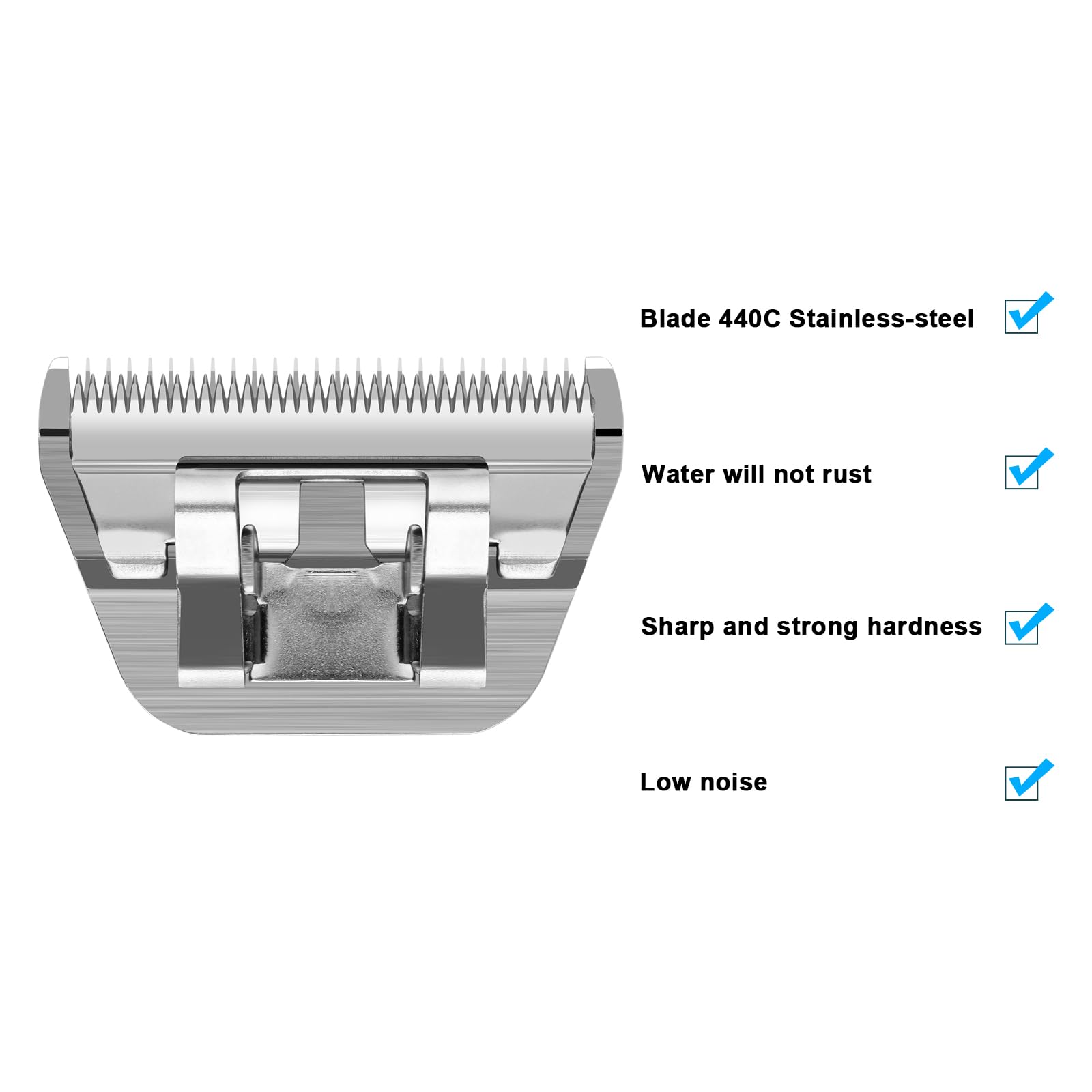 White Smoke Newbulu Sizi 10W Dog Grooming Clipper Replacement Blades, Compatible with Ainds, Oster A5, Wahl Km10 and Other Series Clippers, Blade Size-10W Cut Length 1/16"(1.5mm)