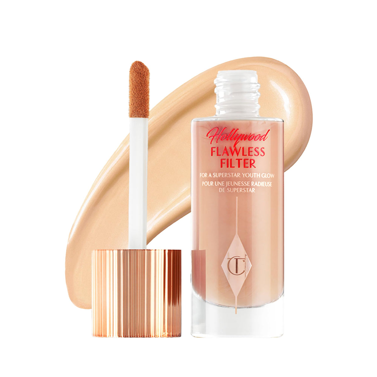 White Smoke Charlotte Tilbury Hollywood Flawless Filter - Multi‑Use Makeup Primer, Complexion Booster & Illuminating Liquid Highlighter with Sheer Coverage - Smooths & Blurs Skin