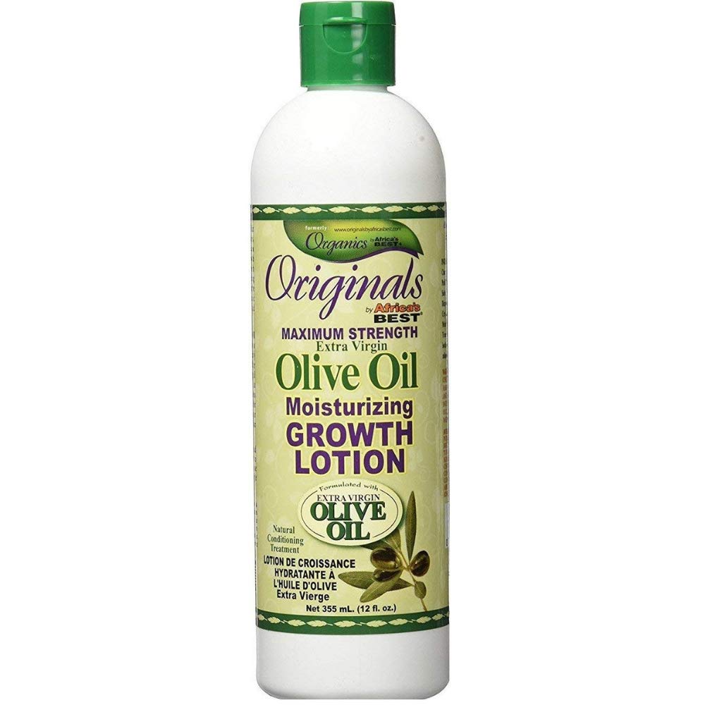 White Smoke Africa's Best Originals Maximum Strength Extra Virgin Olive Oil Moisturizing Growth Lotion 12 oz (Pack of 2)