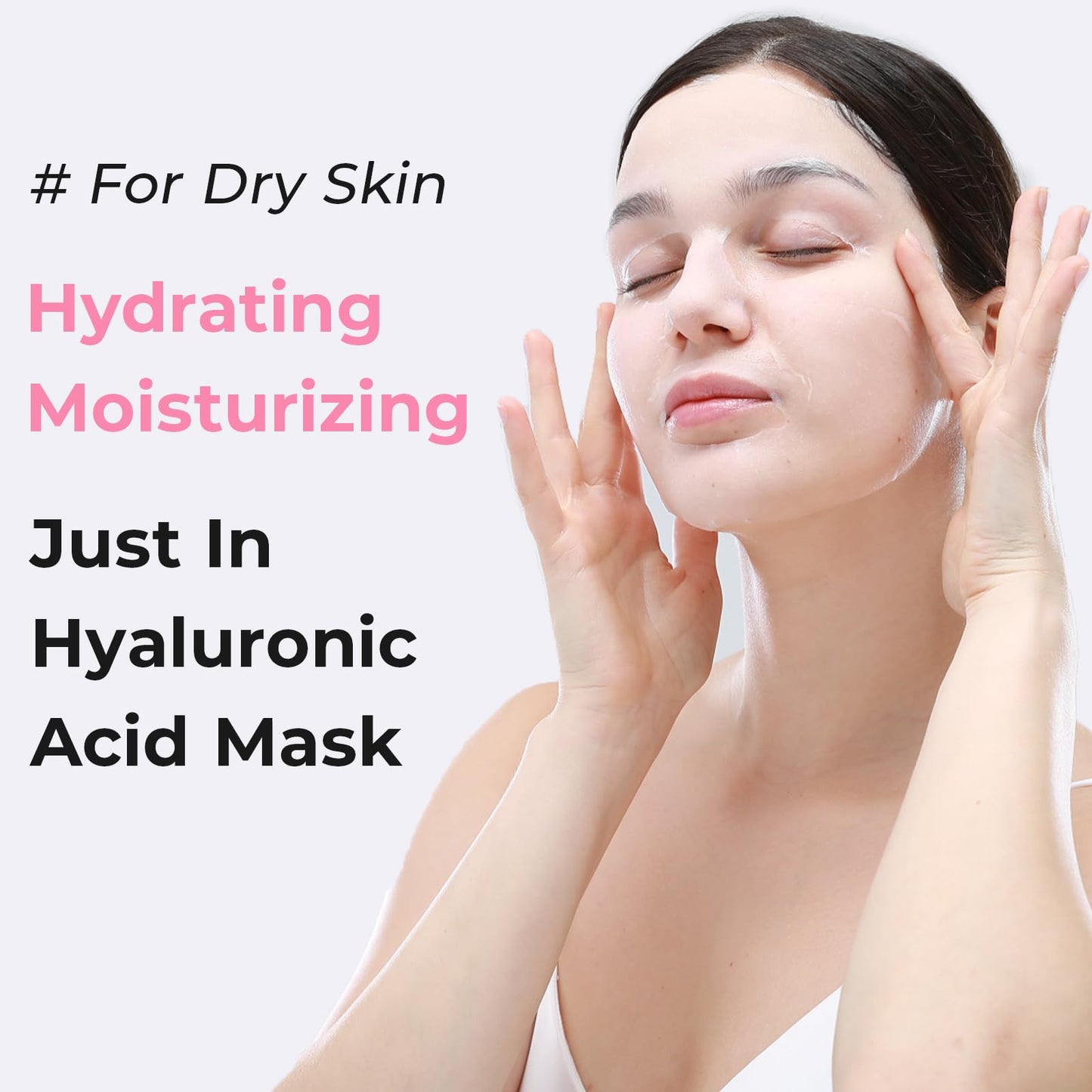 Lavender Blush +WIS+ Hyaluronic Acid Face Mask 24 EA with Hyaluronic Acid Serum and Vitamin B5, Facial Mask for Dry Skin, Anti-Aging Mask to Plump and Repair Dehydrated Skin, Safe on Sensitive Skin,gifts for women