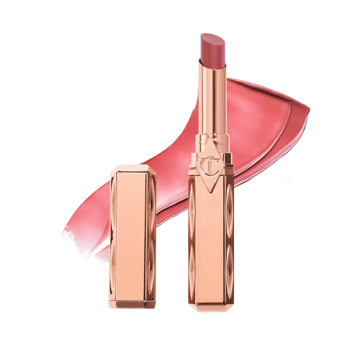 White Smoke Charlotte Tilbury Pillow Talk Blush Balm Lip Tint - Buildable Sheer Tint