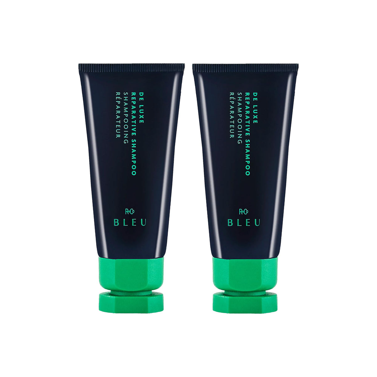 White Smoke R+Co BLEU DE LUXE Repair Shampoo & Conditioner Mini