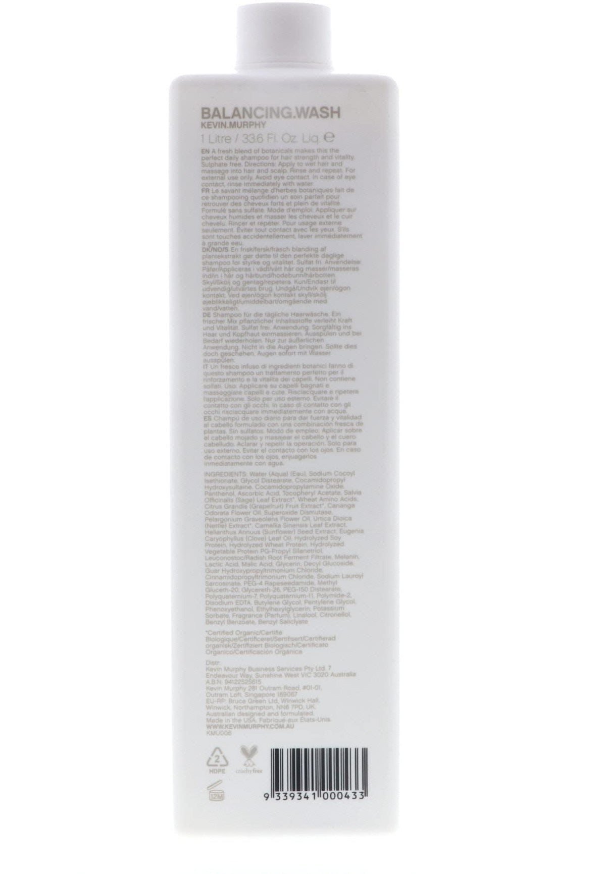Gray KEVIN MURPHY Balancing Wash Shampoo 33.8 oz