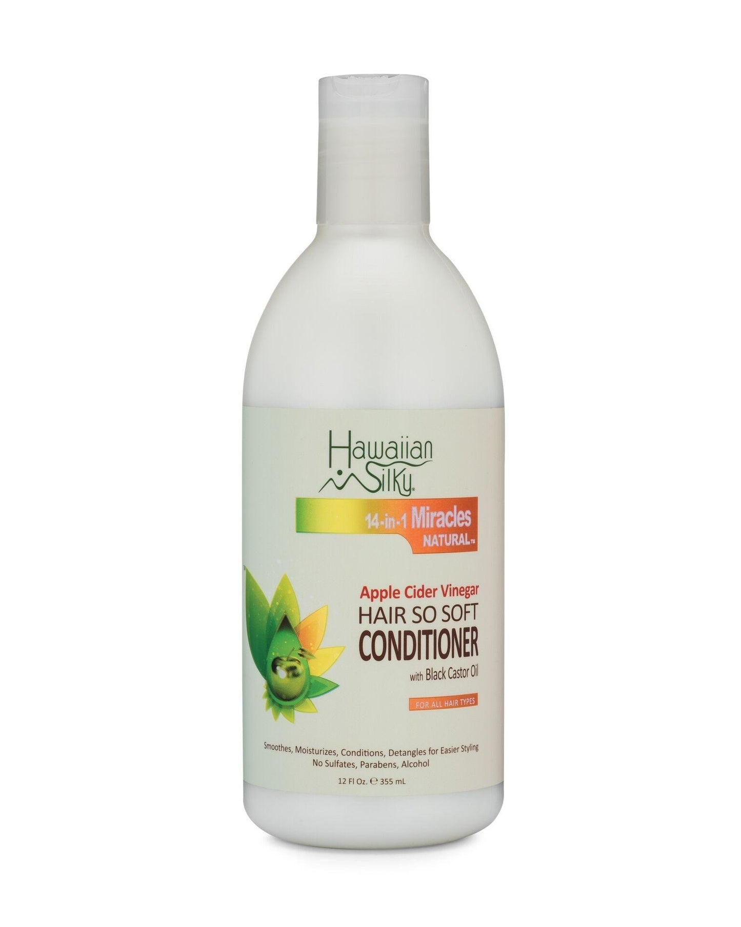 White Smoke Hawaiian Silky Hawaiian silky 14-in-1 miracles hair so soft conditioner with black castor oil 12 fluid ounce, White, 12 Fl Ounce