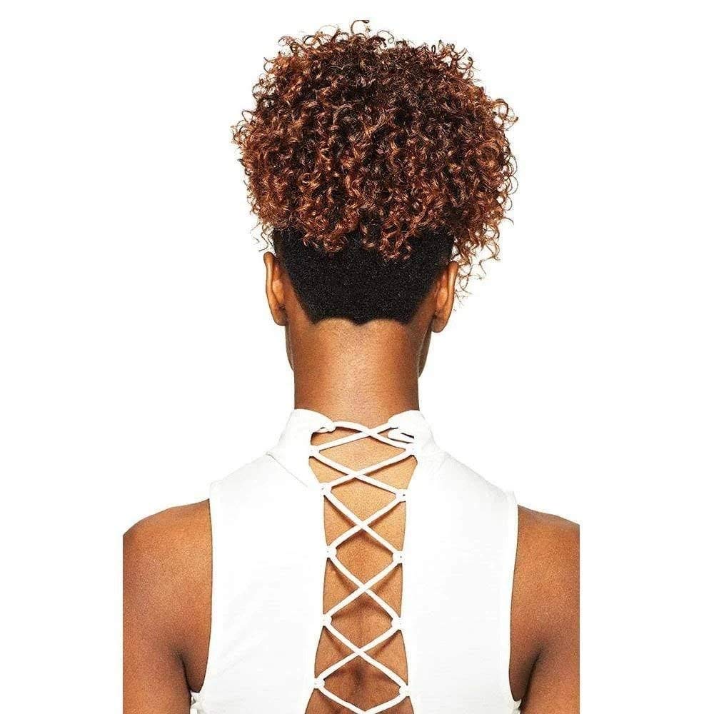 White Smoke CUTIE (4 Medium Brown) - Outre Timeless Pineapple Pony Synthetic Drawstring Ponytail
