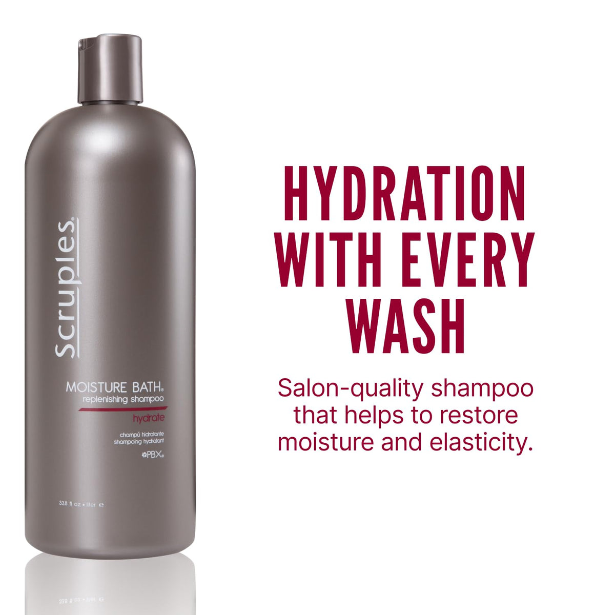 White Smoke Scruples Moisture Bath Hair Shampoo for Men & Women - Moisturizing Shampoo for Dry, Brittle & Coarse Hair