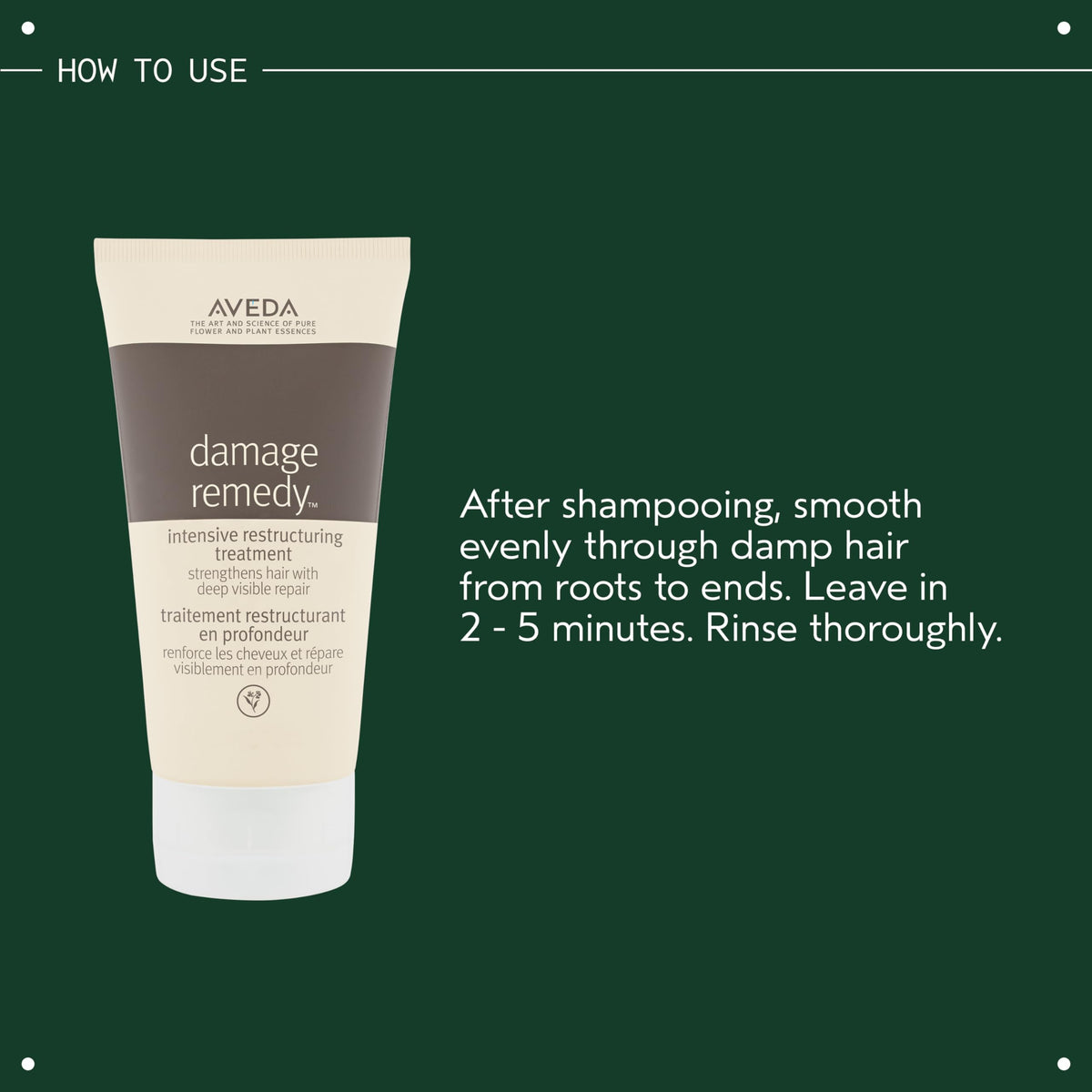 Dark Slate Gray AVEDA Damage Remedy Intensive Restructuring Treatment | Deep Repair Treatment for Damaged Hair | Strengthens Damaged Hair | With Quinoa Protein | 98% Naturally Derived*, 5 Fl Oz