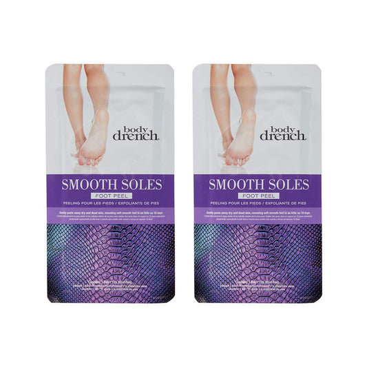 Light Gray Body Drench Smooth Soles Foot Peel to remove rough, callused skin on feet, 2 pack