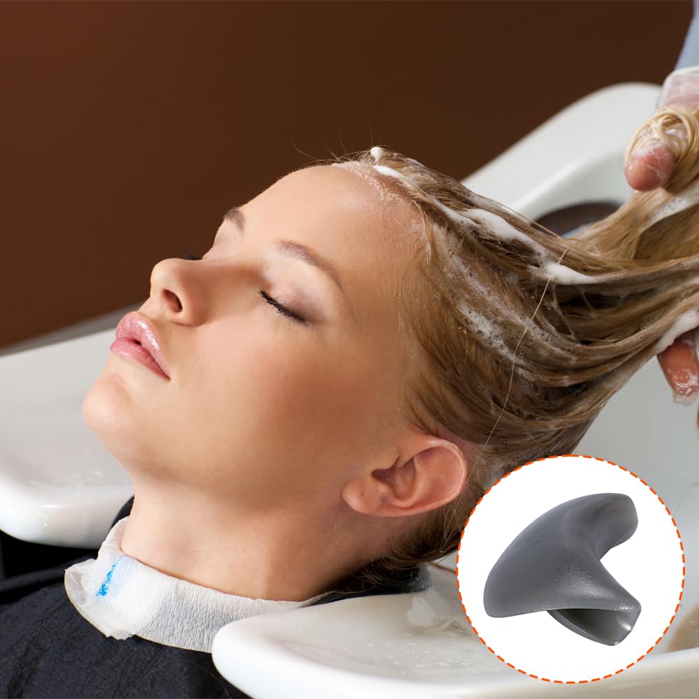 Dark Slate Gray Lwuey Grey Shampoo Bowl Gel Neck Rest, Shampoos Bowls Necks Cushion Salon Necking Pillow Backwash Silicone Vertical Hairdressing Washing Support Pad for Spa Hair Wash Basin Tools 5.5 * 1.6inch