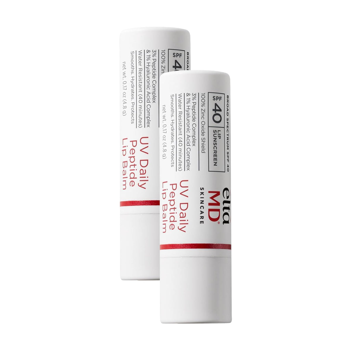 White Smoke EltaMD UV Daily Peptide Lip Balm, 100% Mineral, SPF 40, 0.17 oz
