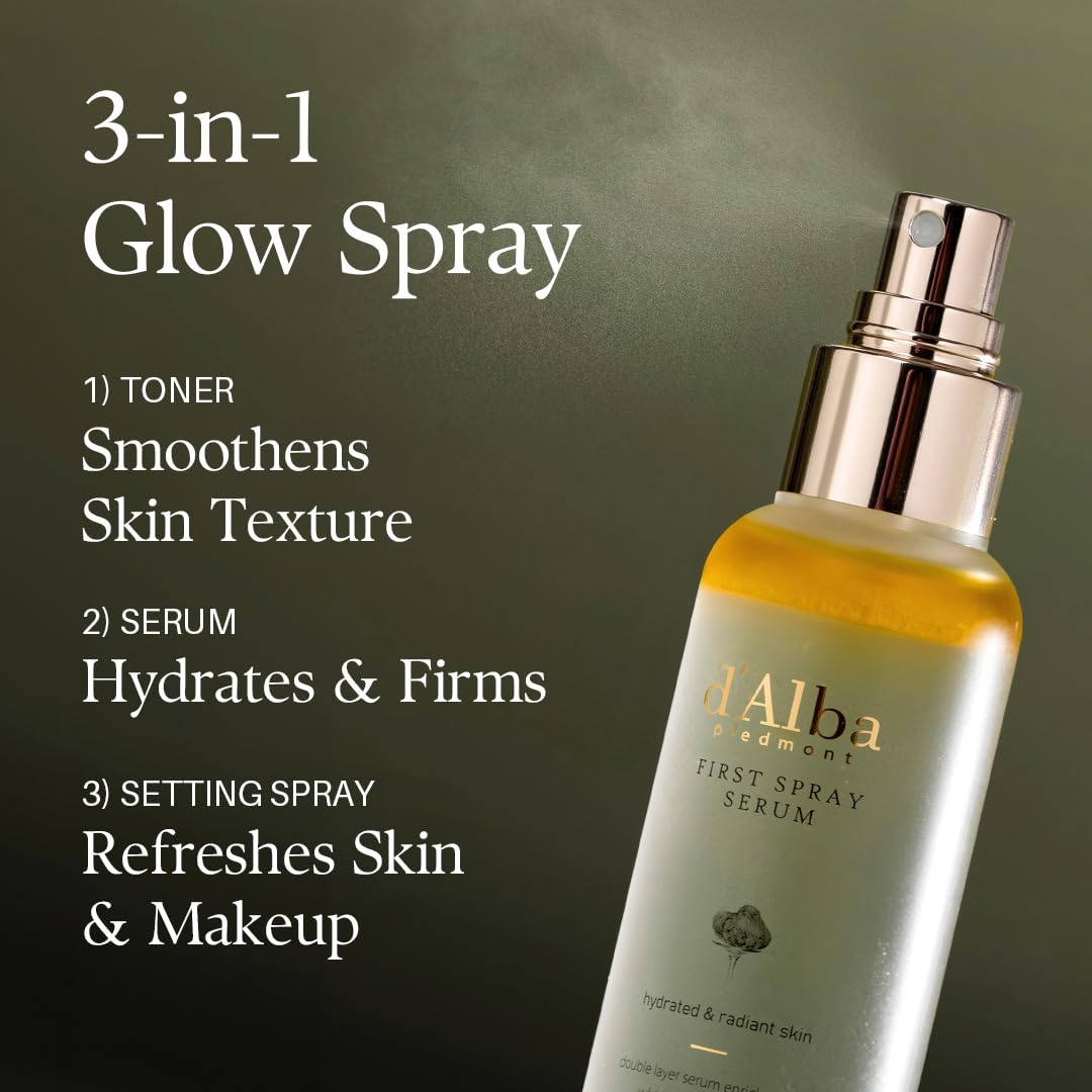 Dark Slate Gray d'Alba Official White Truffle Spray Serum 5 Solutions Gift Set (1.76 fl oz (52 ml) x 5ea), Mother's Day, Vegan Skin Care, Glow Serum for Radiant Skin, All In One Mist, Korean Skin Care