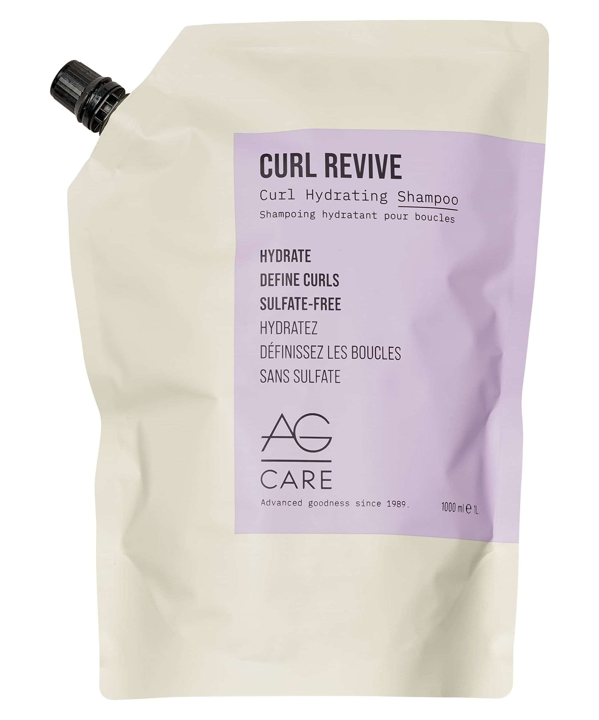 Light Gray AG Care Curl Revive Shampoo - Ultra-Hydrating Shampoo for Defined, Healthy Curls, 33.8 Fl Oz (1 Liter Refill)
