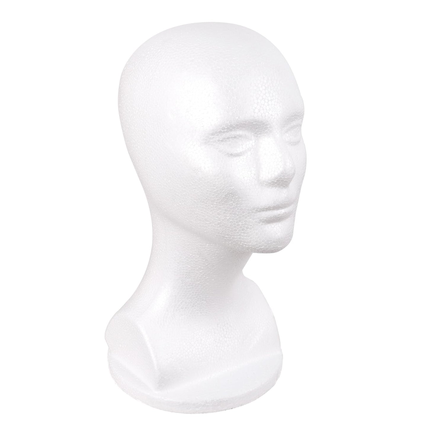 White Smoke MapofBeauty Male Foam Mannequin Head Styrofoam wig Display Stand Hats Masks Wigs Making Styling Manikin Head (White)