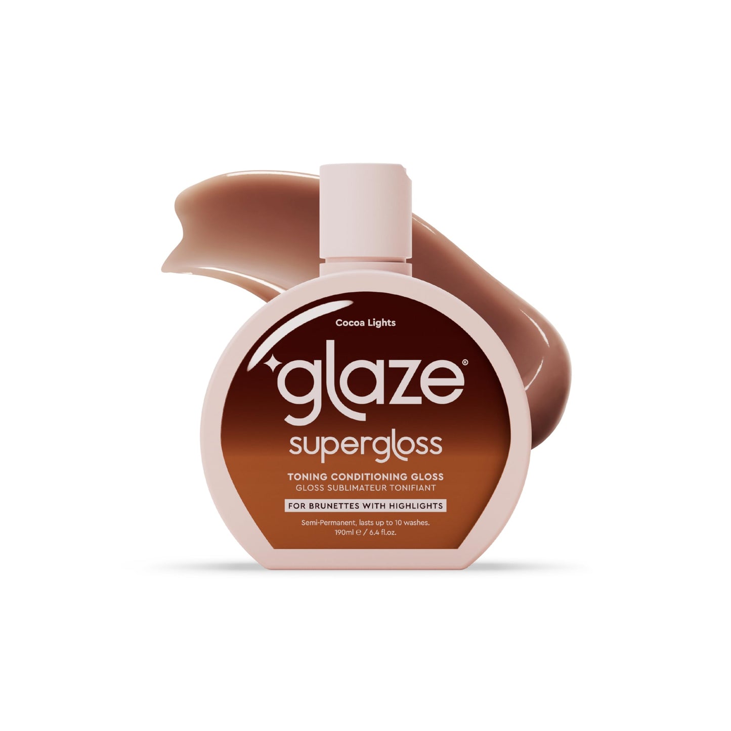 White Smoke Glaze Super Gloss Color Conditioning Gloss – Cocoa Lights for Medium to Dark Brown Hair with Highlights – Rinse Out Semi-Permanent Hair Gloss that Enhances Color and Boosts Shine & Hydration