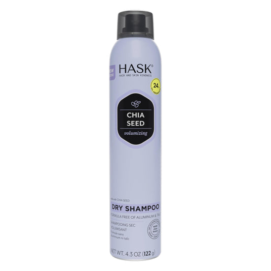 Gray HASK Chia Seed Volumizing Dry Shampoo Kits for all hair types, aluminum free, no sulfates, parabens, phthalates, gluten or artificial colors 4.3oz