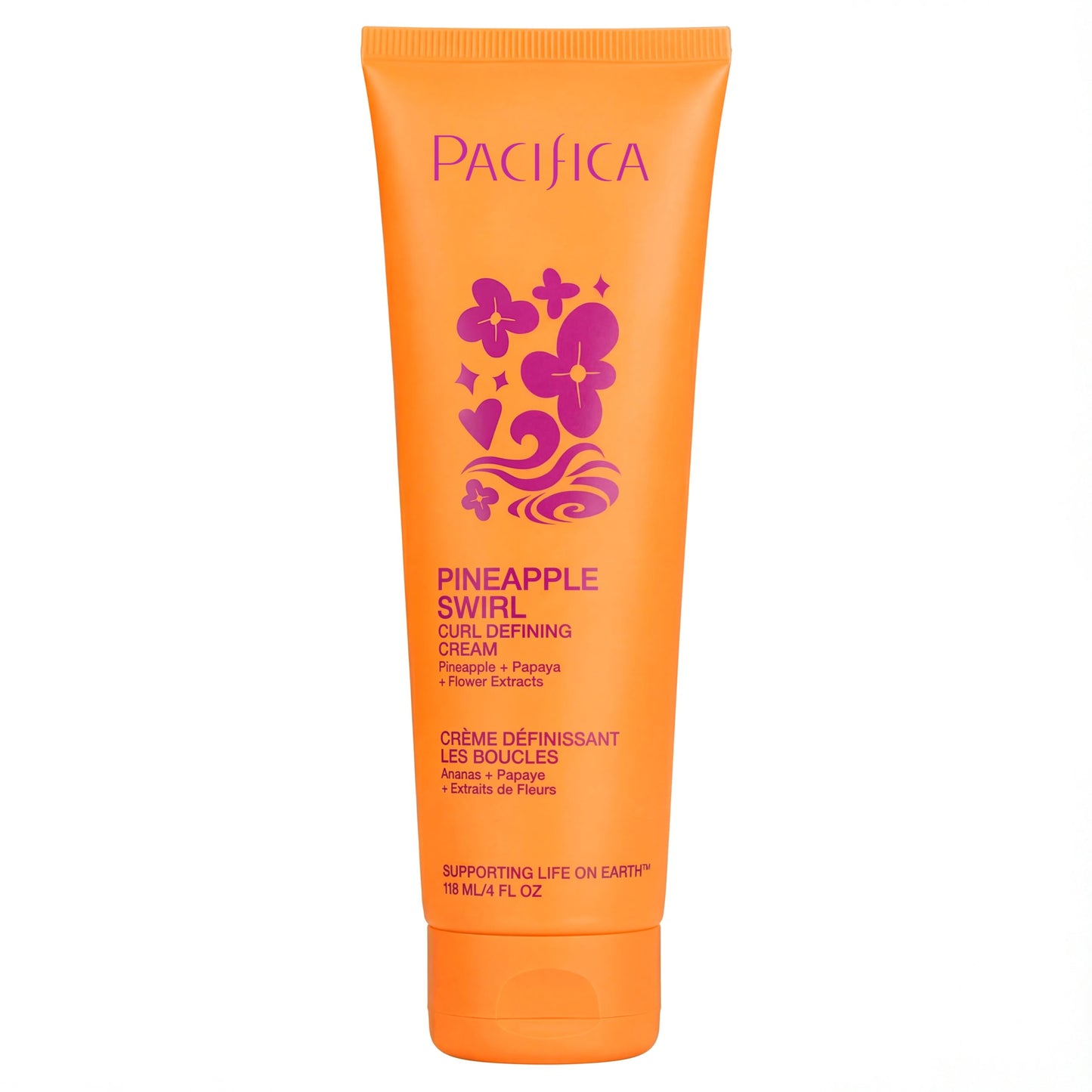 Sandy Brown Pacifica Pineapple Swirl Curl Defining Cream – Bounce, Frizz Control & Curl Enhancer Styling Cream for Curly Hair & Wavy Hair – Coconut Oil & Hyaluronic Acid For No-Crunch Hold – Cruelty-Free – 4-oz