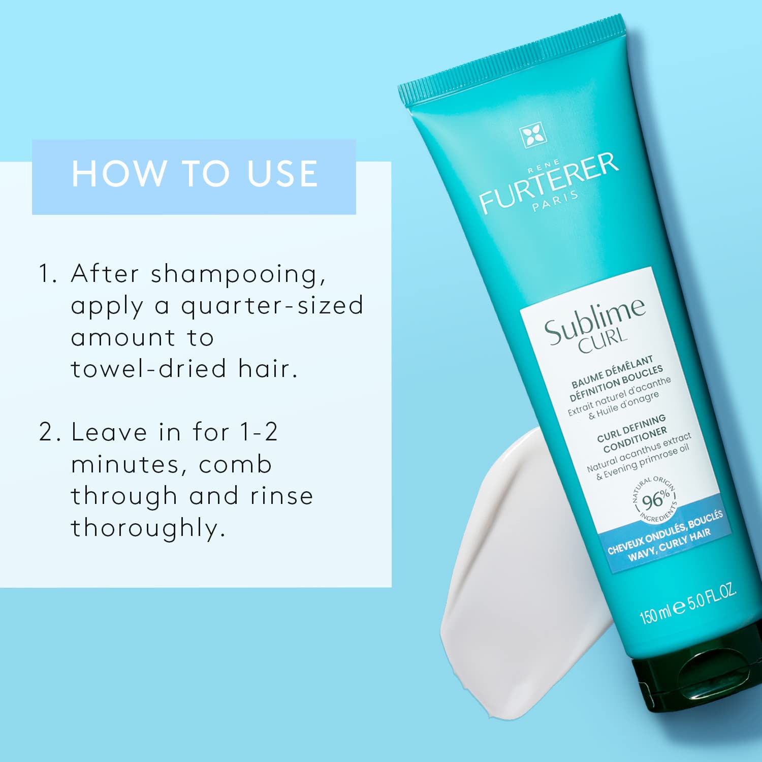 Alice Blue Rene Furterer SUBLIME CURL Curl Activating Conditioner - For Curly, Wavy Hair - Frizz Control - 5 Fl Oz
