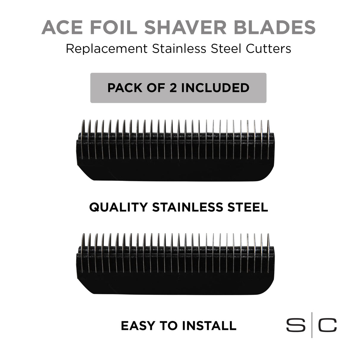 White Smoke StyleCraft Replacement Ace Shaver Stainless Steel Cutter Blades Compatible with Cordless Ace Foil Shaver