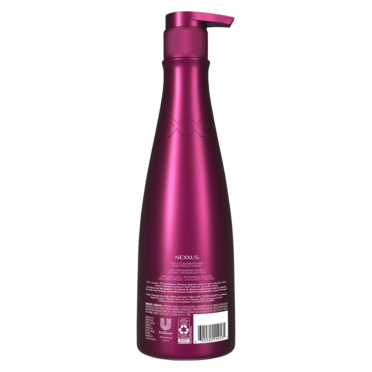 White Smoke Nexxus COLOR ASSURE Shampoo for Vibrancy for Color Treated Hair Powered by CHROMABOND SEALER with Citric Acid 13.5 oz
