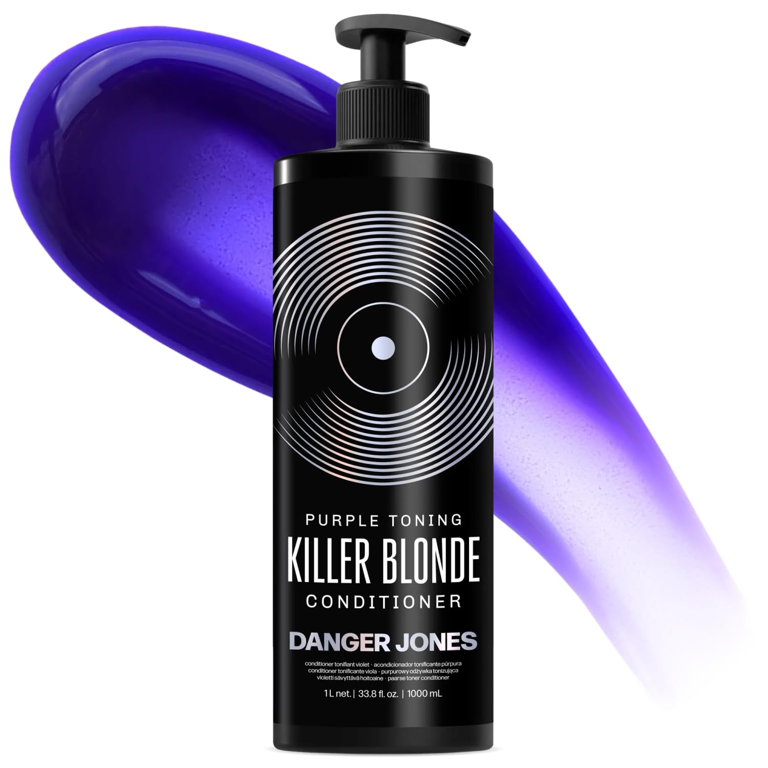 White Smoke Danger Jones Killer Blonde Purple Toning Conditioner – Conditions While Neutralizing Brass, Smooths & Softens Hair – Hydrating Purple Conditioner for Blonde, Bleached & Grey Hair - 1L