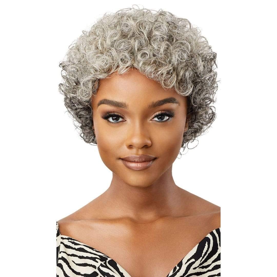 White Smoke FAB & FLY Gray Glamour Unprocessed Human Hair Wig -VERONICA (NATURAL BLACK)