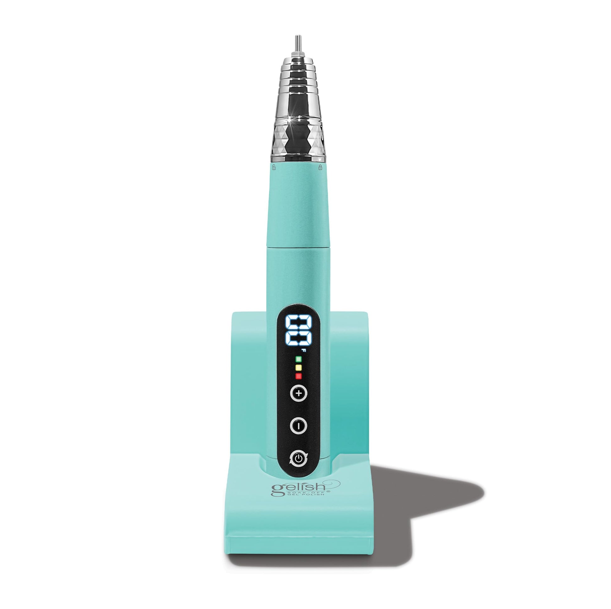 White Smoke Gelish® Go File™ Wireless Hybrid Electric Nail File – 35,000 RPM Professional Cordless E-File with Magnetic Charging Dock, Controller-Free, Quiet, Low Vibration for Mani & Pedi (Aqua Marine)
