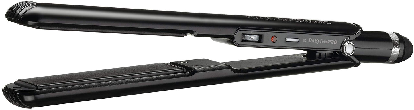 White Smoke BaBylissPRO Porcelain Ceramic 1" Flat Iron and 1 1/4" Spring Curling Iron Prepack