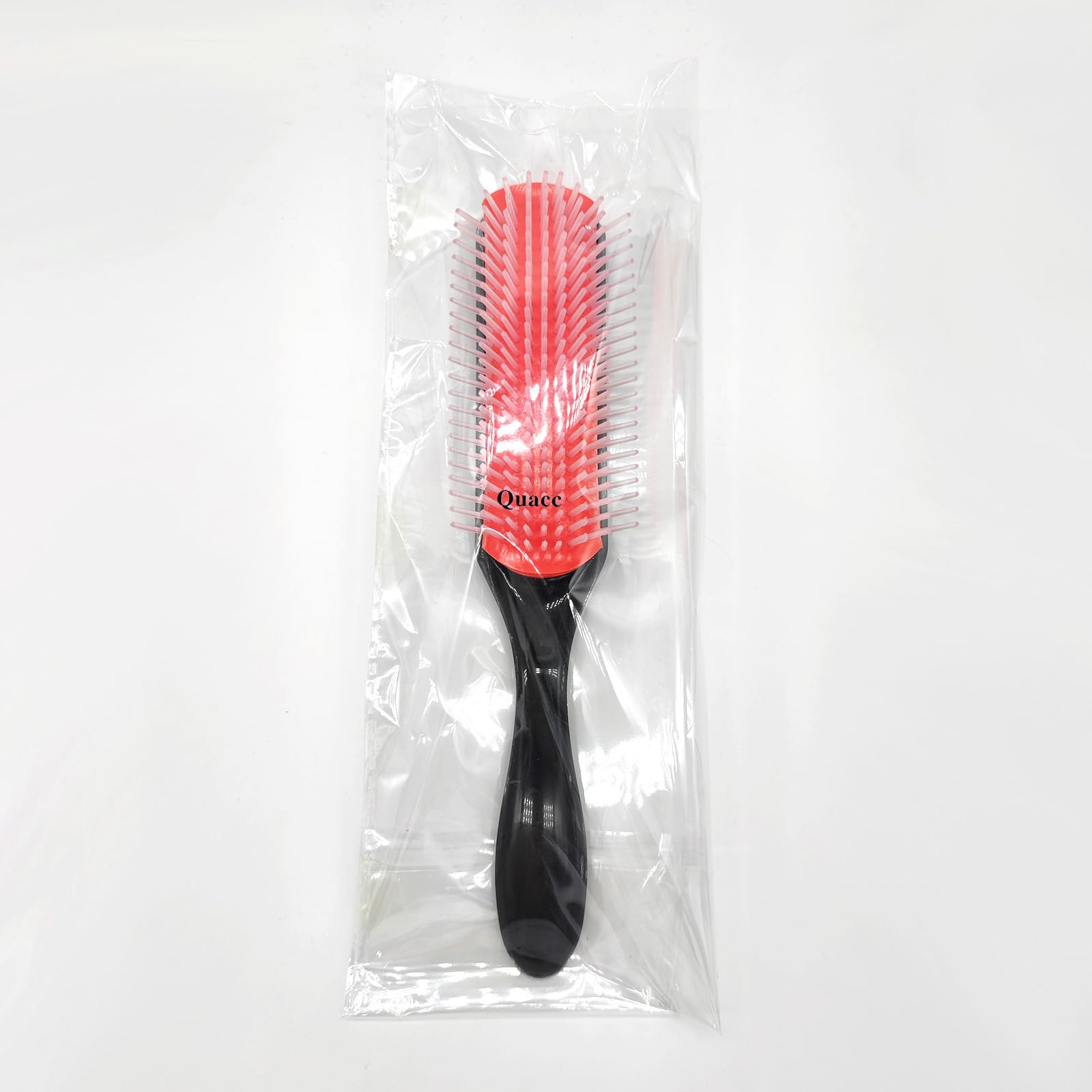 Lavender Quacc 9-Rows Cushion Nylon Bristle Hair Brush Women Men Curly Wet or Dry Hair Classic Detangling Brushes for Separating Shaping Defining Curls Blow-Drying Styling Detangling