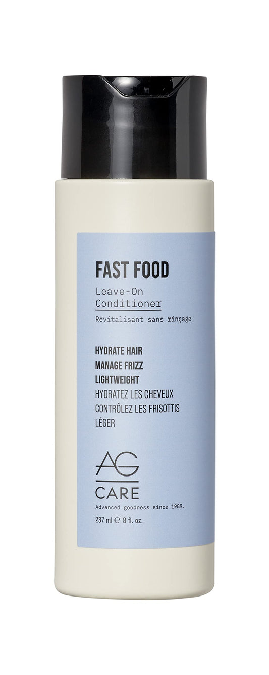 Light Steel Blue AG Care Fast Food Leave On Conditioner, 8 Fl Oz, White