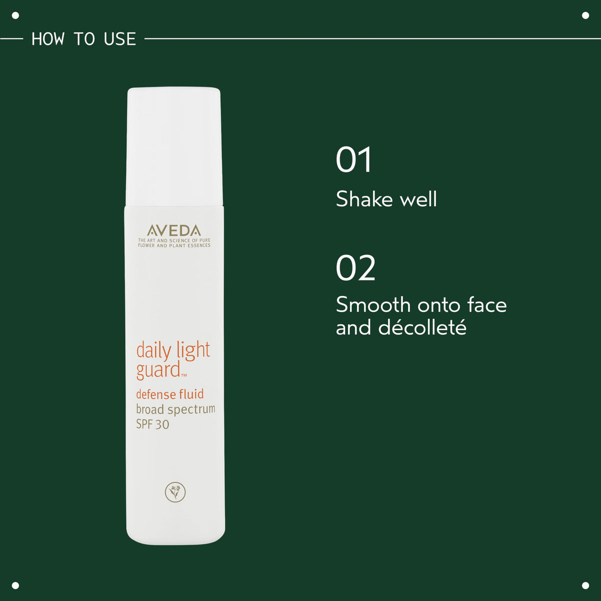 Dark Slate Gray Aveda Daily Light Guard Defense Fluid Broad Spectrum SPF 30 | Mineral Face Sunscreen | UVA/UVB Protection, 1 Fl Oz