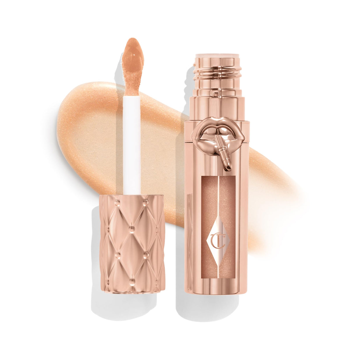 White Smoke Charlotte Tilbury Big Lip Plumpgasm Lip Gloss - Gift Set Essential - Hydrating Plumper with Hyaluronic Acid & Heat + Ice Technology - Perfect for Pairing with Makeup Favorites