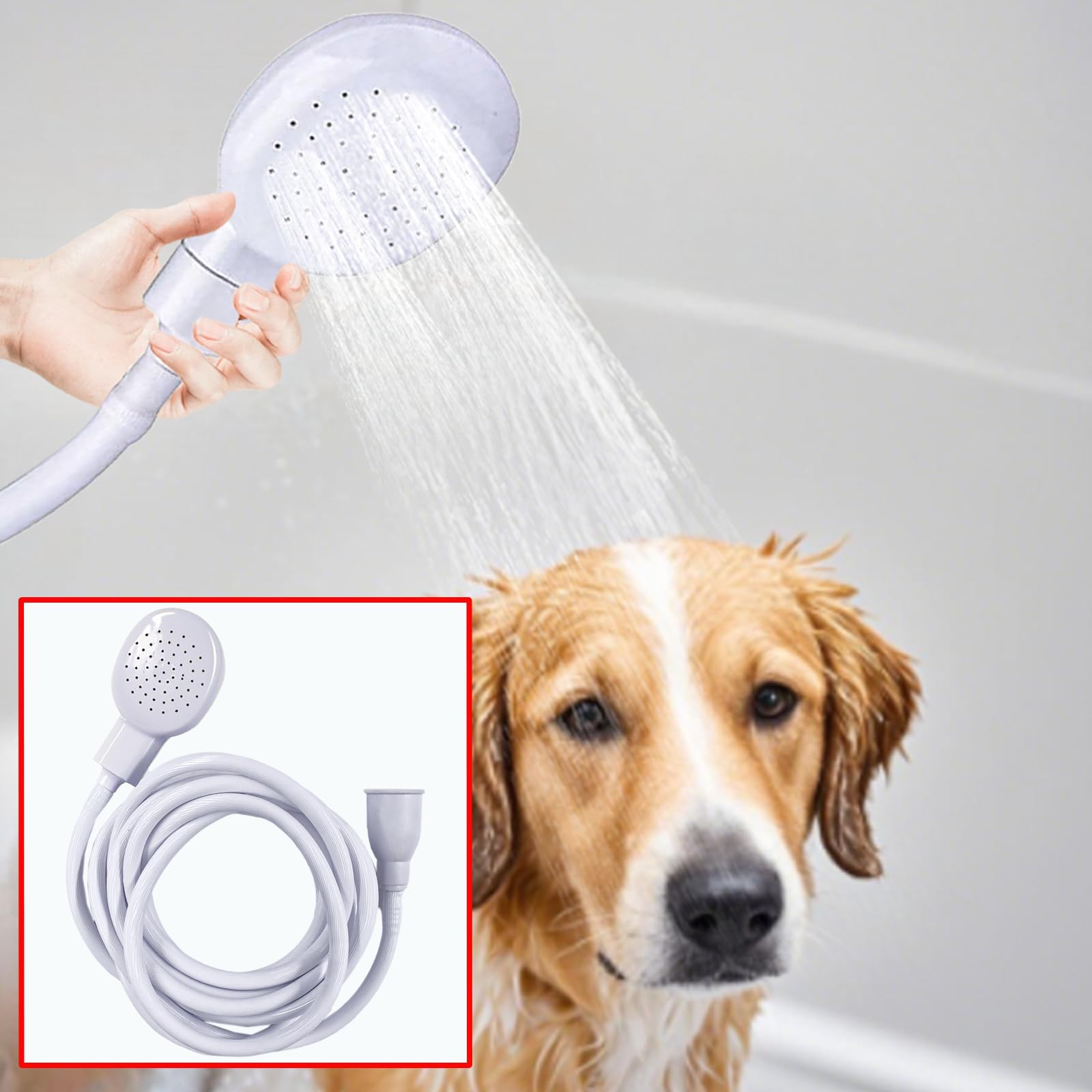 Gray CaoXiong 13.12ft/4m Sink Spray Hose, Portable Shampoo Sprayer, Handheld Sink Spray Shower Head Spray Hose for Bathing Baby, Pets, Washing Hair, Rinsing Vegetables, Utility Sink