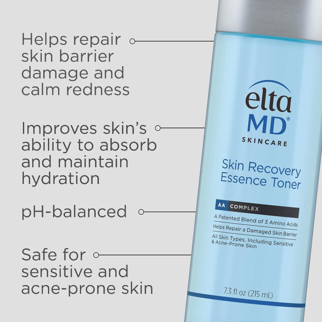 Light Gray EltaMD Skin Recovery Essence Hydrating Face Toner, Alcohol-Free, 7.3 oz