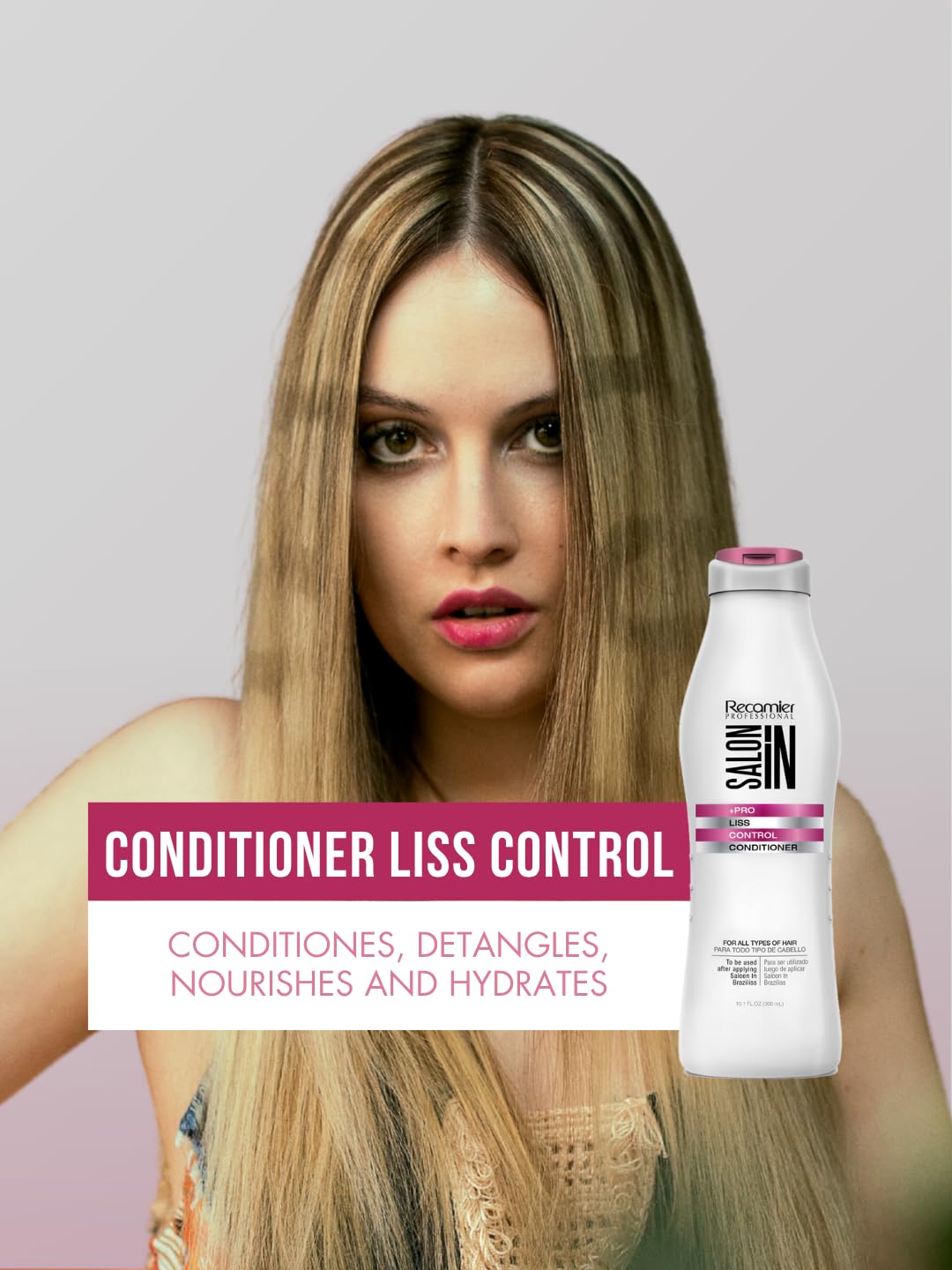 Gray Salon In by Recamier | Liss Control Hair Conditioner Anti-Frizz | Frizz Control Hydrating Conditioner | 33.8 fl oz / 1000 ml