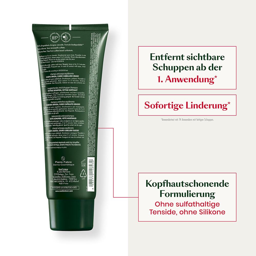 White Smoke Rene Furterer NEOPUR Scalp Balancing Shampoo - For Dry Scalps Prone to Loose Dandruff - With Wild Ginger & Celery Seed - Dermatologist Tested - 5 fl. oz.