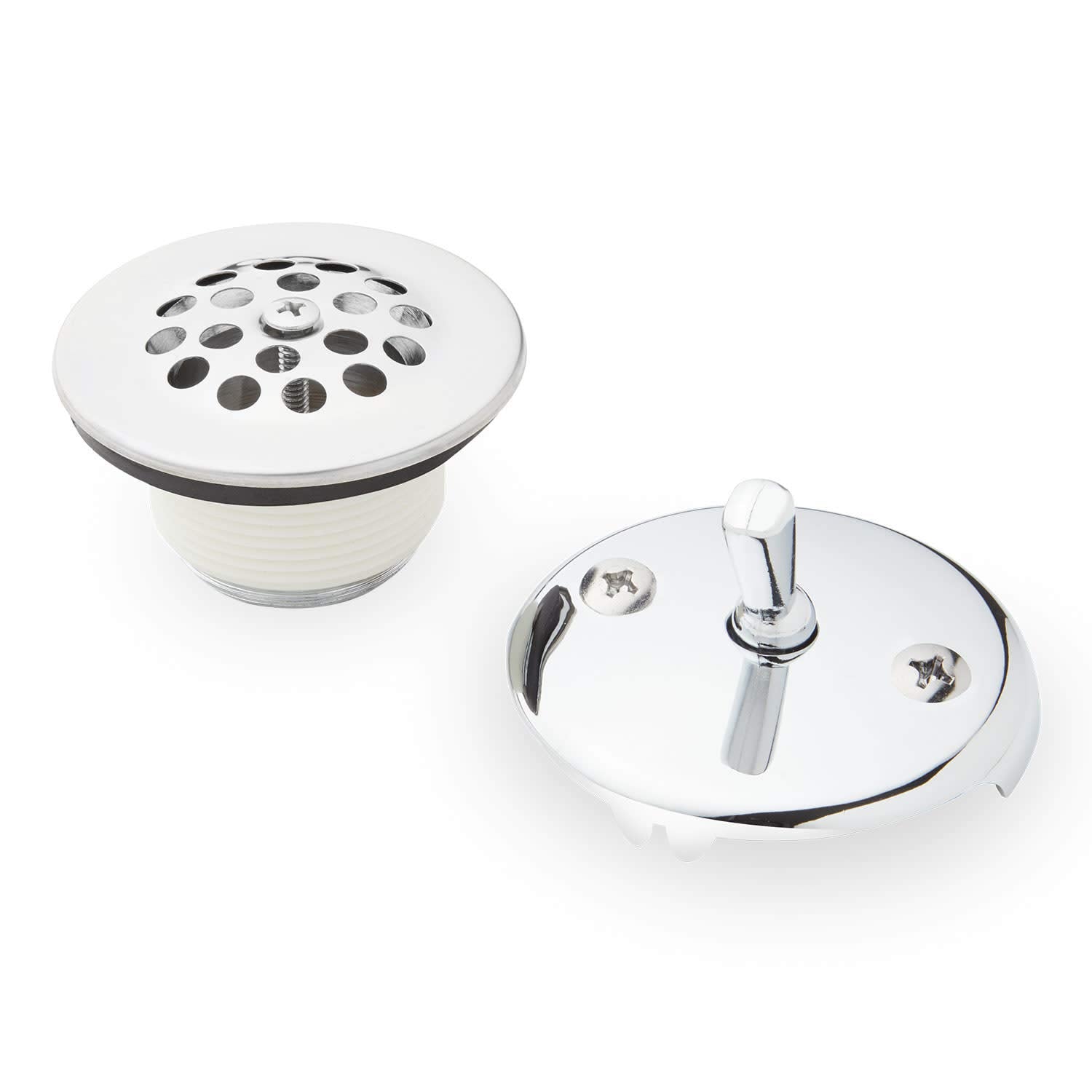 White Smoke Signature Hardware 446705 Alcove Tub Drain & Trip Lever Overflow Cover