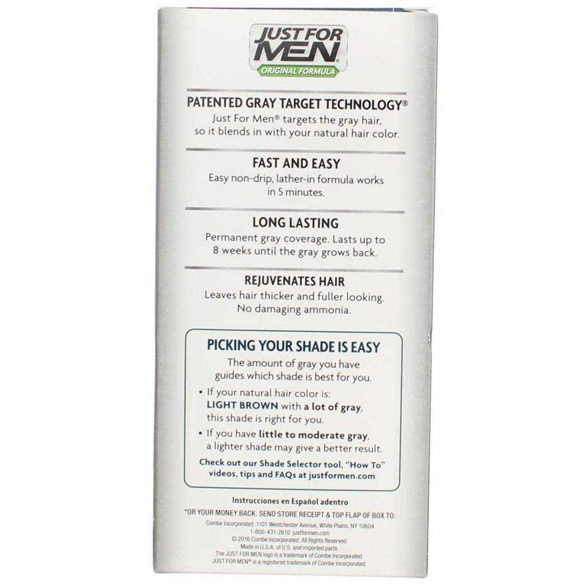 Light Gray Just For Men Hair Color, Light Brown, 1 Ounce
