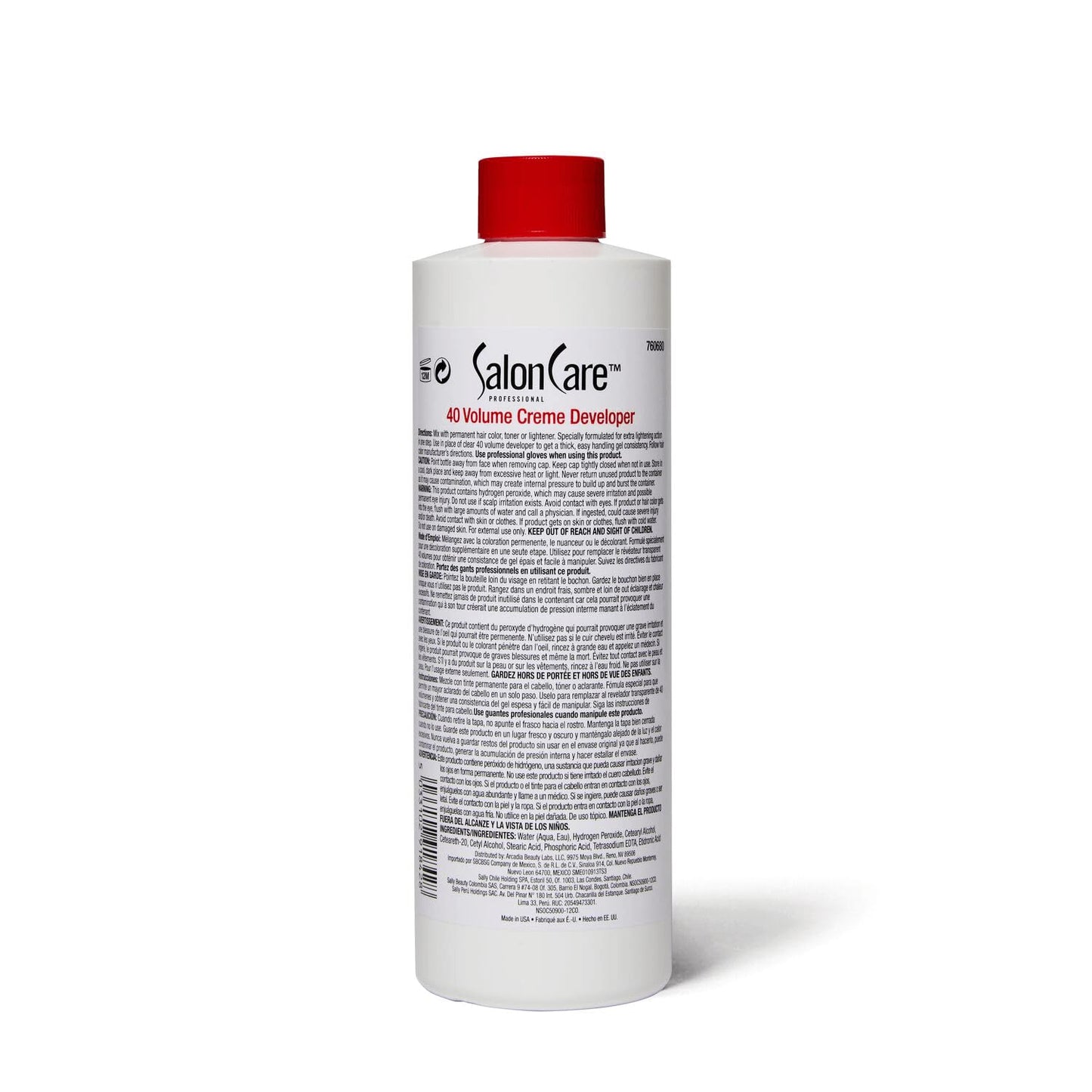 White Smoke Salon Care 40 Volume Creme Developer, Strong Lift Formula, Easy to Handle Cream Consistency, Can Be Used as a Bleach Booster, 16 oz