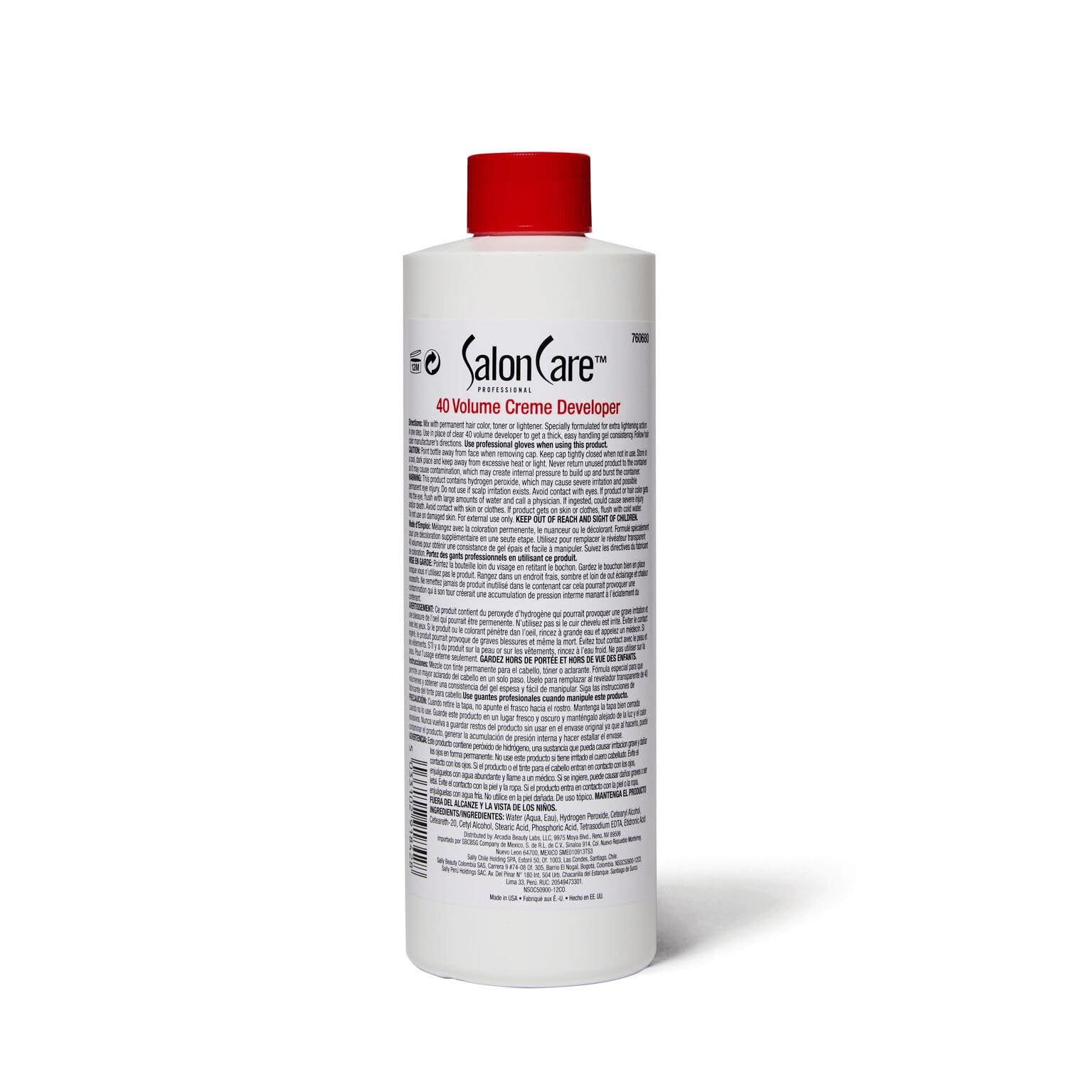 White Smoke Salon Care 40 Volume Creme Developer, Strong Lift Formula, Easy to Handle Cream Consistency, Can Be Used as a Bleach Booster, 16 oz