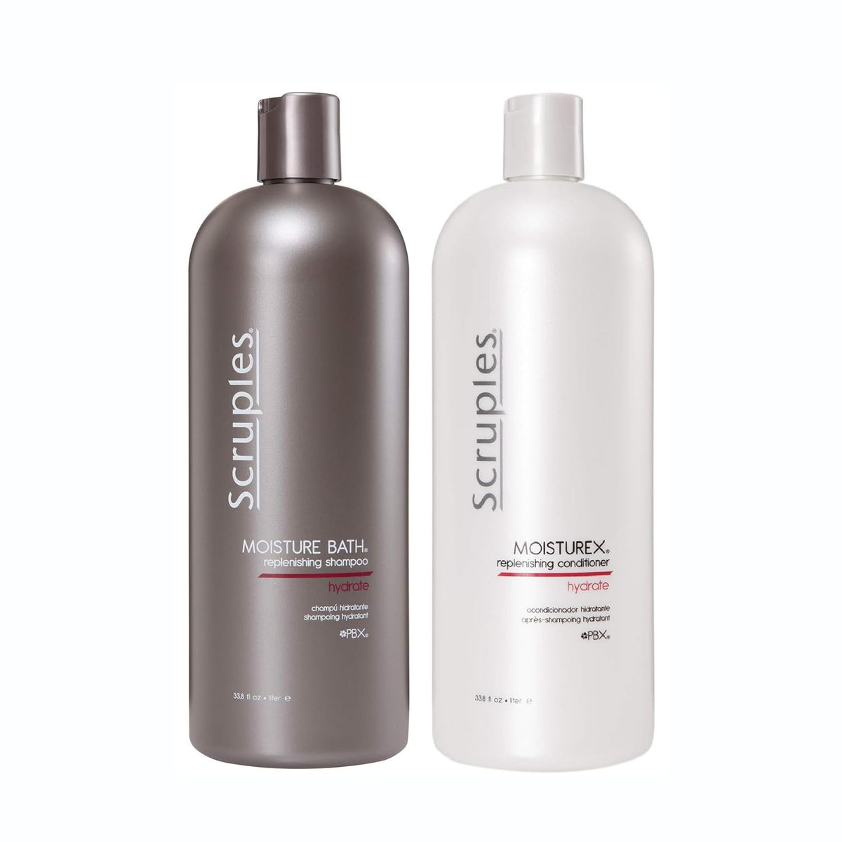 White Smoke Scruples Moisture Bath Shampoo & Moisturex Conditioner Set - Nourishing & Moisturizing Duo for Dry, Frizzy Hair Repair (33.8 oz)