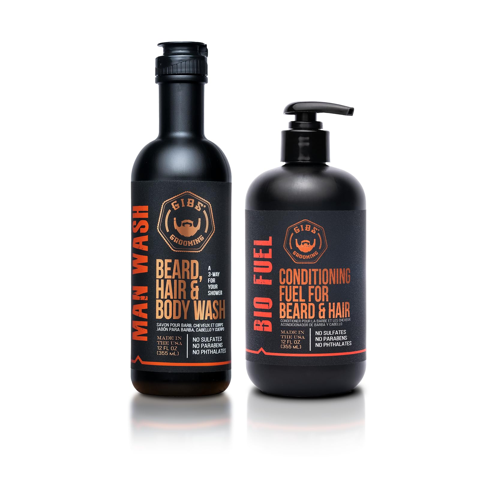 White Smoke GIBS Grooming Man Wash and Biofuel Conditioner, 12 fl. oz