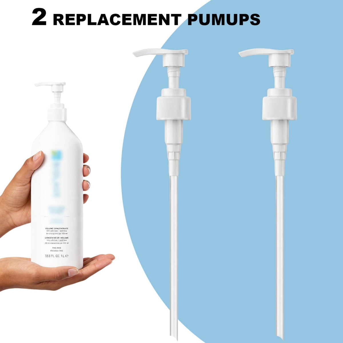 White Smoke Shampoo and Conditioner Pump Compatible with Biolage, 1 L/33.8 Fl Oz Bottles, Dispensing Liter Pump for Biolage Shampoo and Conditioner, 2-Pack